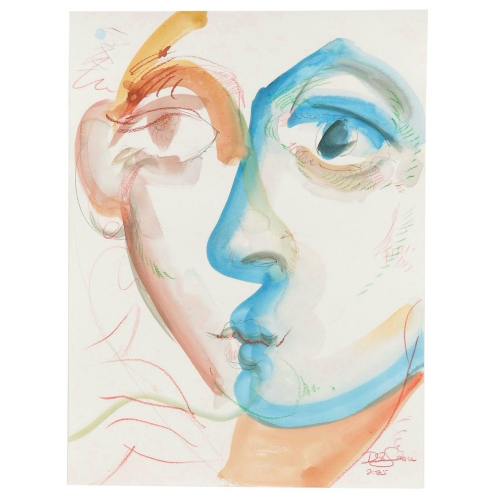 Dan Sabau  watercolor Abstract Face Art Printing